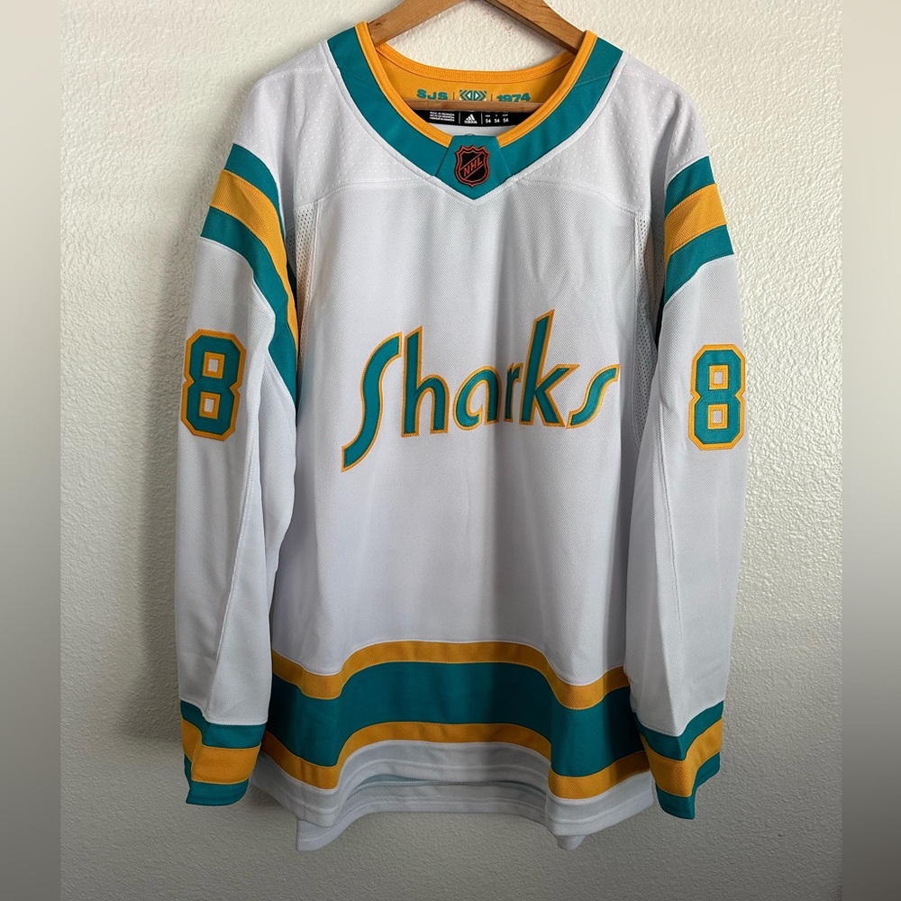 San Jose Sharks Brent Burns #88 NHL Adidas Hockey Authentic Jersey Men’s Size 54